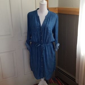 Chambray shirt dress